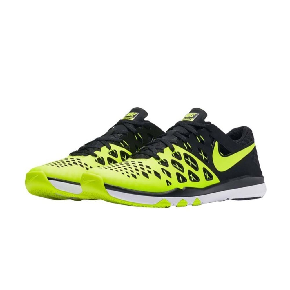 Nike Men’s Train Speed 4 Vol Running 843937-700 Black & Yellow Neon Shoes Sz 12